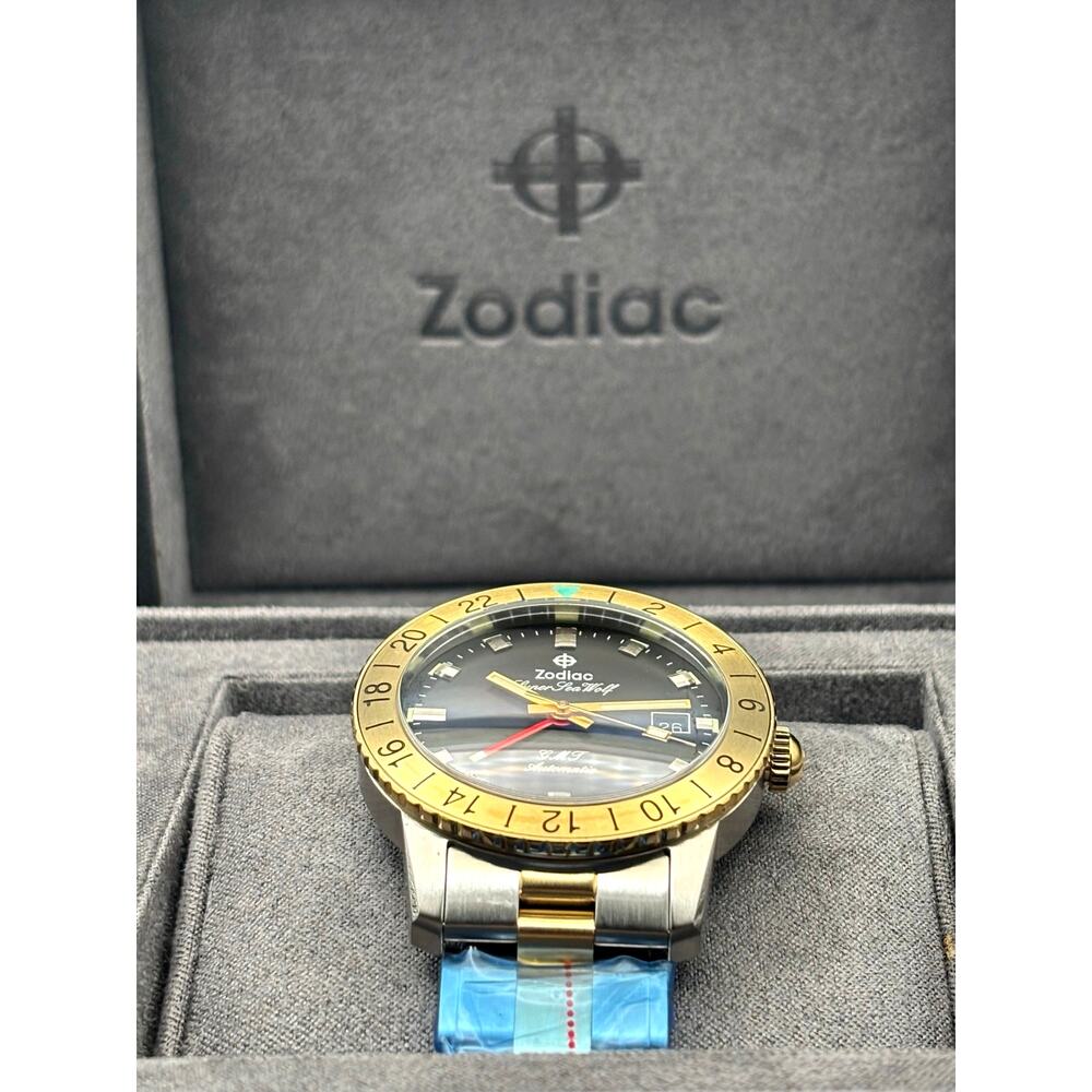 Zodiac Super Sea Wolf ZO9406 Mens 40mm GMT Automatic Stainless Steel Watch NIBWT - Picture 5 of 17
